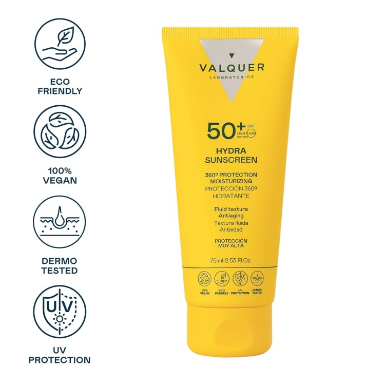 Valquer Hydra Sunscreen Facial Cream SPF 50 - Ochronny krem nawilżający z SPF 50 - 75 ml